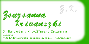 zsuzsanna krivanszki business card